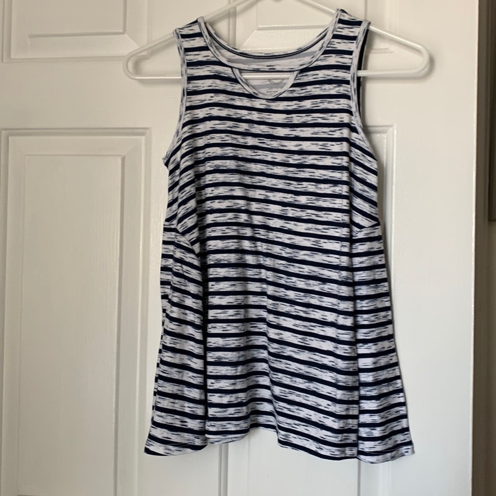 Navy and White Girls Striped Tank